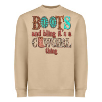 Mushroom boots and bling its a cowgirl thing Heavyweight Sweatshirt - texasbilliewilder