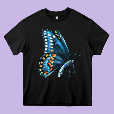 Black Shallowtail Heavy Core Tee Designed By Lillyallendesigns