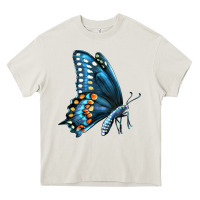 Cream Black Shallowtail Heavy Core Tee - LillyAllenDesigns