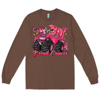 Chestnut crush breast cancer monster truck with dinosaur Long Sleeve Tee - JahusDesignShop