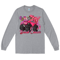 Heather Grey crush breast cancer monster truck with dinosaur Long Sleeve Tee - JahusDesignShop