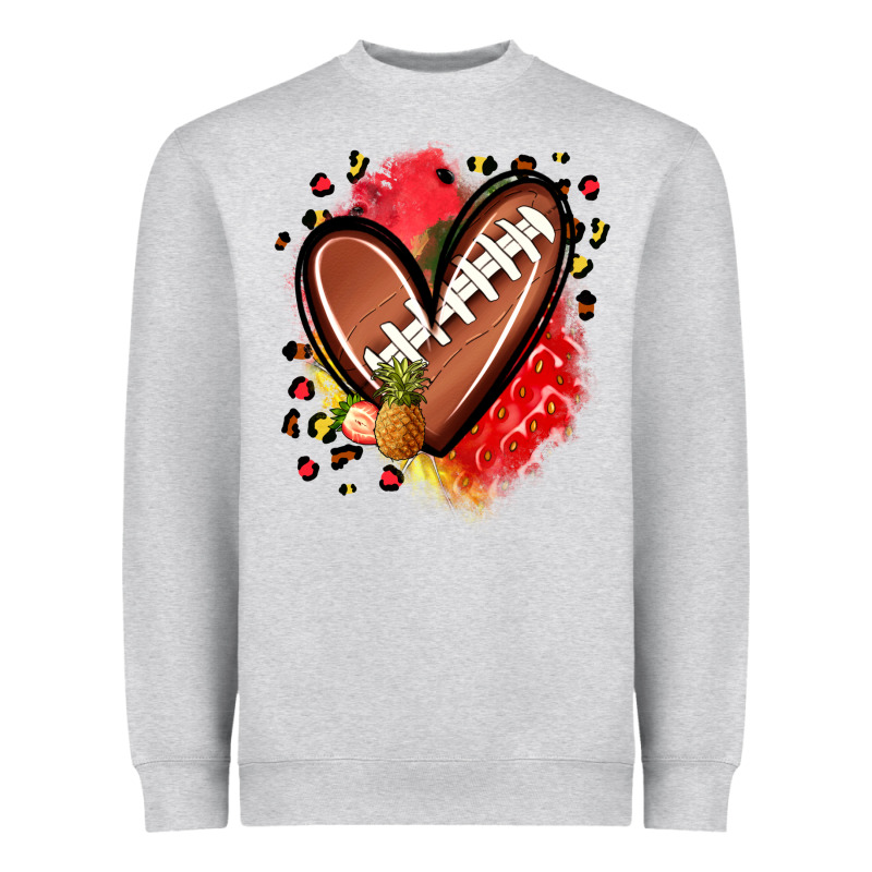 Fruits And Football Heart Heavyweight Sweatshirt by Zillion Design Studio | Teevron