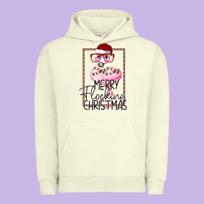 Merry Flock Christmas Flamingo Christmas Urban Hoodie Designed By Bettercallsaul