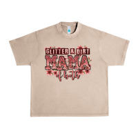 French Oak glitter and dirt mama of both girls Urban Heavy Tee - Zillion Design Studio