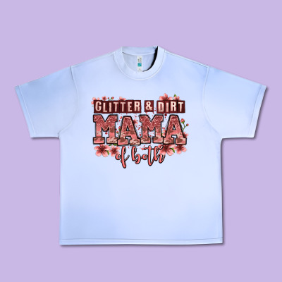 Glitter And Dirt Mama Of Both Girls Urban Heavy Tee Designed By Zillion Design Studio