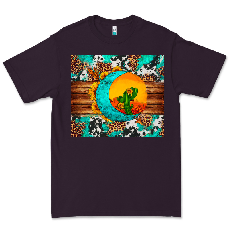 Sunflower Desert Cactus Turquoise Crescent Premium Tee by Artiststas | Teevron