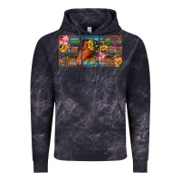 Cloud Black Brown horse with flowers and leopard Vintage Hoodie - RanaPortraitStore