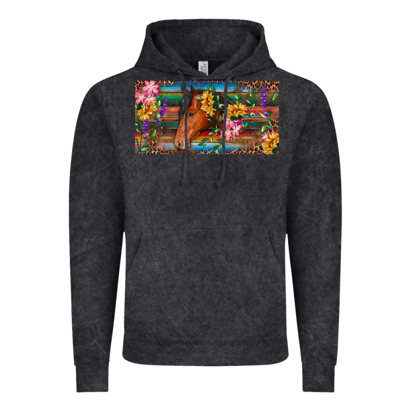 Brown Horse With Flowers And Leopard Vintage Hoodie by RanaPortraitStore | Teevron