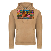 Vintage Camel Brown horse with flowers and leopard Vintage Hoodie - RanaPortraitStore