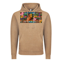 Vintage Coffee Brown horse with flowers and leopard Vintage Hoodie - RanaPortraitStore