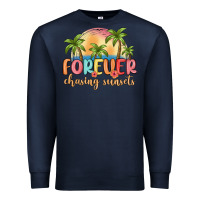 Navy forever chasing sunsets Premium Sweatshirt - MaliasSmallBusiness