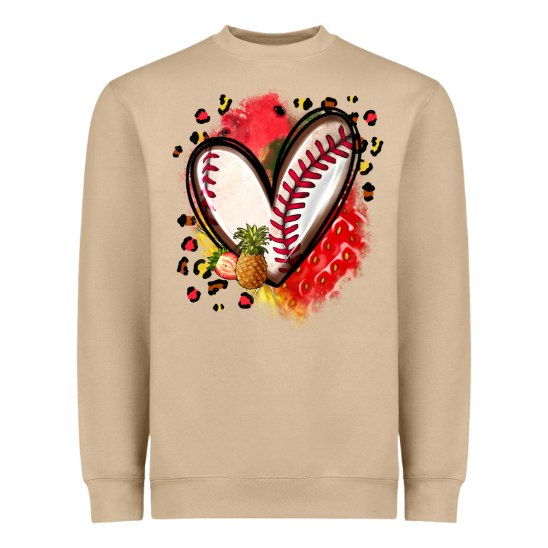 Fruits And Baseball Heart Heavyweight Sweatshirt by Zillion Design Studio | Teevron