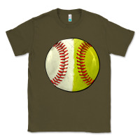 Army Green half baseball softball Classic Tee - JahusDesignShop