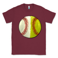 Burgundy half baseball softball Classic Tee - JahusDesignShop
