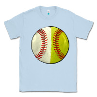 Dusty Blue half baseball softball Classic Tee - JahusDesignShop