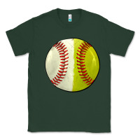 Sports Green half baseball softball Classic Tee - JahusDesignShop