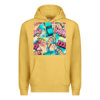 Antique Gold hand cream and nail tools with serape and glitter seamless pattern bbs Premium Hoodie - BundleAndBundleShop