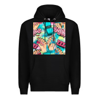 Black hand cream and nail tools with serape and glitter seamless pattern bbs Premium Hoodie - BundleAndBundleShop
