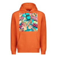 Carrot hand cream and nail tools with serape and glitter seamless pattern bbs Premium Hoodie - BundleAndBundleShop