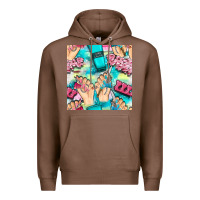 Chestnut hand cream and nail tools with serape and glitter seamless pattern bbs Premium Hoodie - BundleAndBundleShop