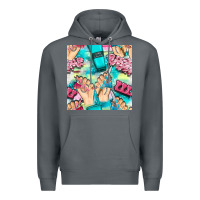 Rock hand cream and nail tools with serape and glitter seamless pattern bbs Premium Hoodie - BundleAndBundleShop
