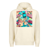 Sandshell hand cream and nail tools with serape and glitter seamless pattern bbs Premium Hoodie - BundleAndBundleShop
