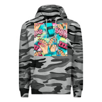 Slate Camo hand cream and nail tools with serape and glitter seamless pattern bbs Premium Hoodie - BundleAndBundleShop