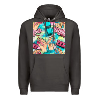 Smoke hand cream and nail tools with serape and glitter seamless pattern bbs Premium Hoodie - BundleAndBundleShop