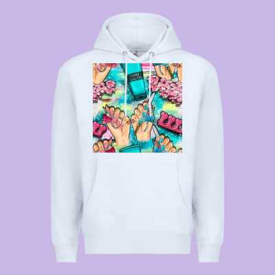 Hand Cream And Nail Tools With Serape And Glitter Seamless Pattern Bbs Premium Hoodie Designed By Bundleandbundleshop