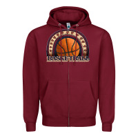 Burgundy basketball rainbow Zipper Hoodie - JahusDesignShop