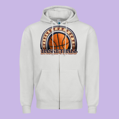 Basketball Rainbow Zipper Hoodie Designed By Jahusdesignshop