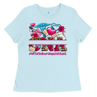 Baby Blue valentines day cna certified nursing assistant Ladies Tee - AdoDesignShop