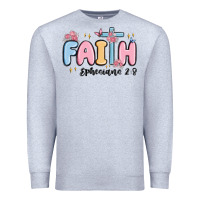 Heather Grey faith ephesians 2 8 Premium Sweatshirt - MaliasSmallBusiness