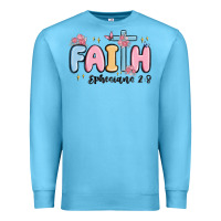 Ocean Blue faith ephesians 2 8 Premium Sweatshirt - MaliasSmallBusiness