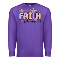 Purple faith ephesians 2 8 Premium Sweatshirt - MaliasSmallBusiness
