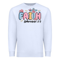 White faith ephesians 2 8 Premium Sweatshirt - MaliasSmallBusiness