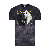 Cloud Black Ghost Cats with Balance Halloween Vintage Tee - texasbilliewilder