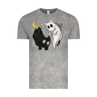 Cloud Rock Ghost Cats with Balance Halloween Vintage Tee - texasbilliewilder