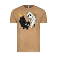 Vintage Camel Ghost Cats with Balance Halloween Vintage Tee - texasbilliewilder