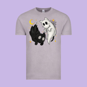 Ghost Cats With Balance Halloween Vintage Tee Designed By Texasbilliewilder