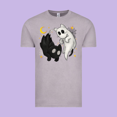 Ghost Cats With Balance Halloween Vintage Tee Designed By Texasbilliewilder