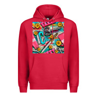 Cardinal nail art tools and hand cream with serape and turquoise glitter seamle Premium Hoodie - BundleAndBundleShop