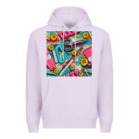 Nail Art Tools And Hand Cream With Serape And Turquoise Glitter Seamle Premium Hoodie | Teevron