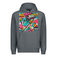 Rock nail art tools and hand cream with serape and turquoise glitter seamle Premium Hoodie - BundleAndBundleShop