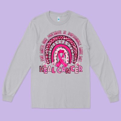 Heal Cancer Rainbow Long Sleeve Tee Designed By Jahusdesignshop