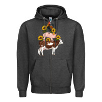 Western Farm Life Cow Pig Rooster With Sunflowers Zipper Hoodie | Teevron