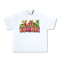 White hello summer Urban Heavy Tee - Zillion Design Studio