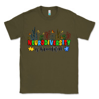 Army Green neurodiversity is beautiful Classic Tee - JahusDesignShop