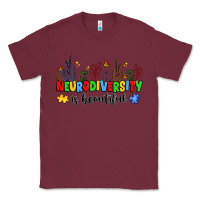 Burgundy neurodiversity is beautiful Classic Tee - JahusDesignShop