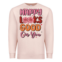 Pale Pink happy looks good on you Premium Sweatshirt - MaliasSmallBusiness